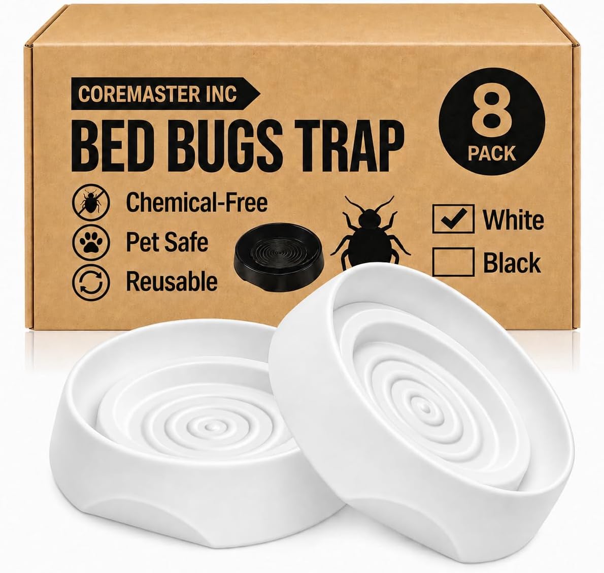 Coremaster Bed Bug Interceptors for Beds & Furniture - Chemical-Free Monitors