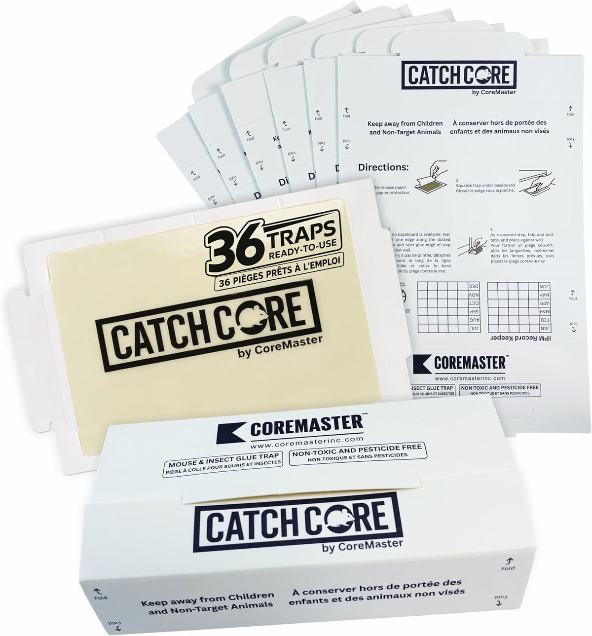 CatchCore Mouse & Insect Glue Traps - Indoor Pest Control, 6 to 72 Pack