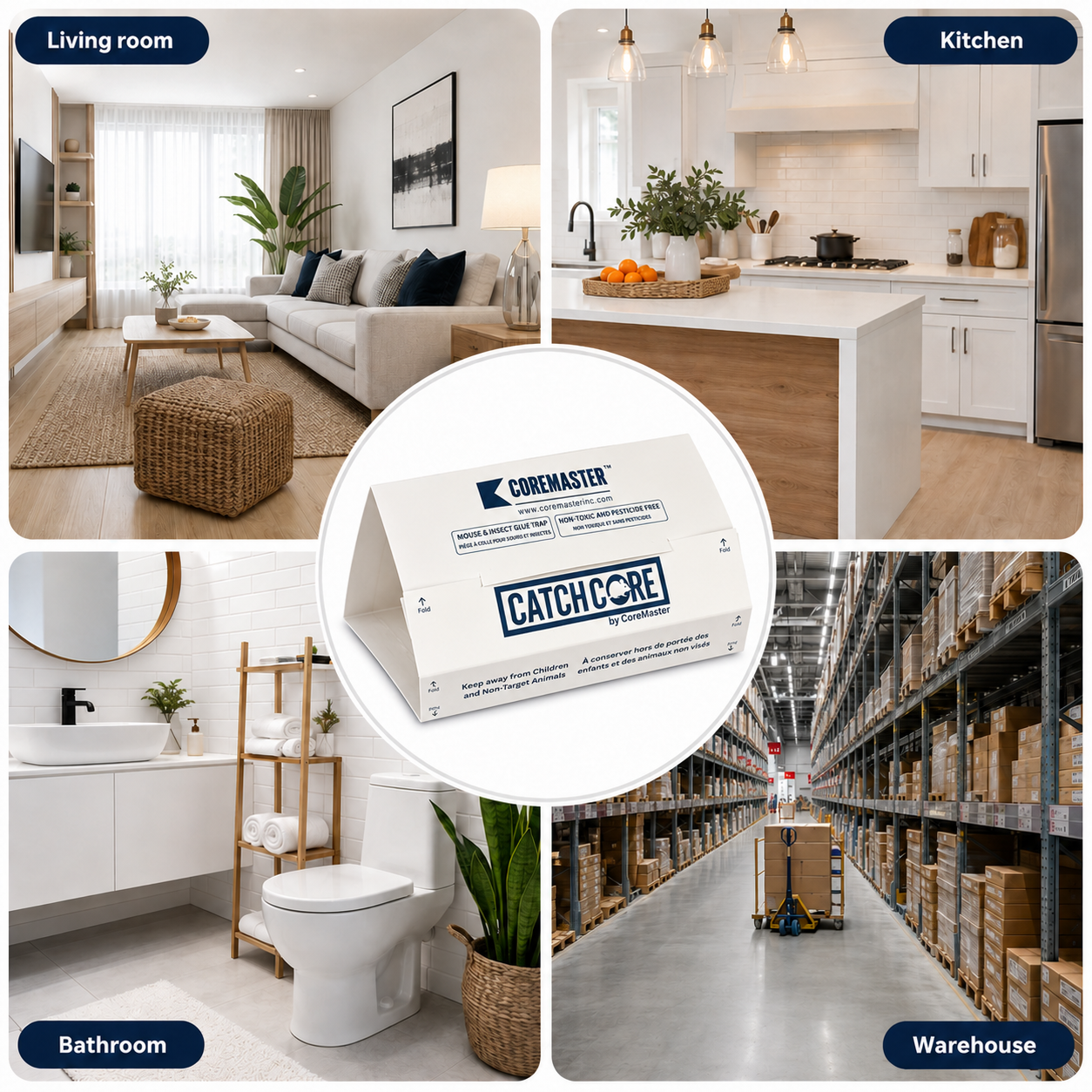 CatchCore Mouse & Insect Glue Traps for Indoor Pest Control