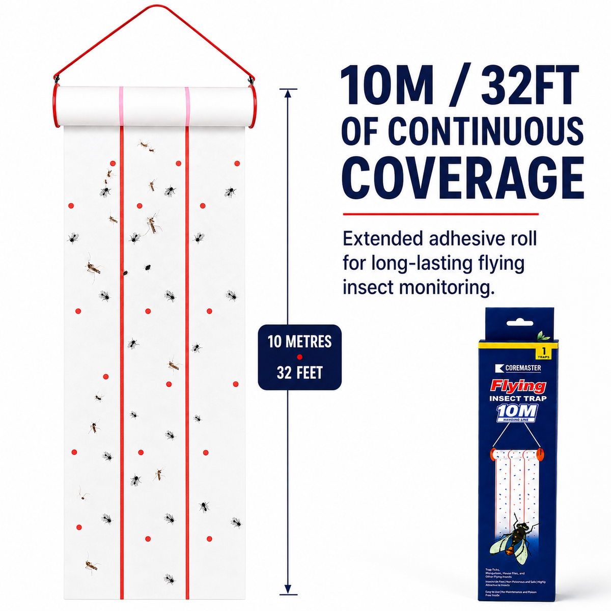 Coremaster Flying Insect Trap - Disposable Hanging Trap for Flies, Moths & Gnats