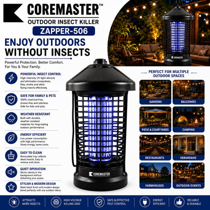 Coremaster Core 506 Outdoor Insect Killer – 18W LED Bug Zapper for Patio, Garden & Backyard