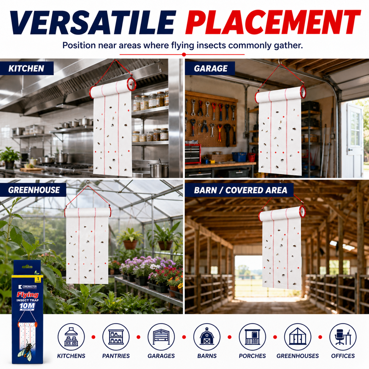 Coremaster Flying Insect Trap - Disposable Hanging Trap for Flies, Moths & Gnats