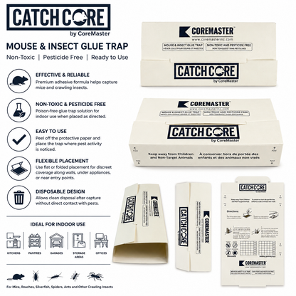 CatchCore Mouse & Insect Glue Traps for Indoor Pest Control