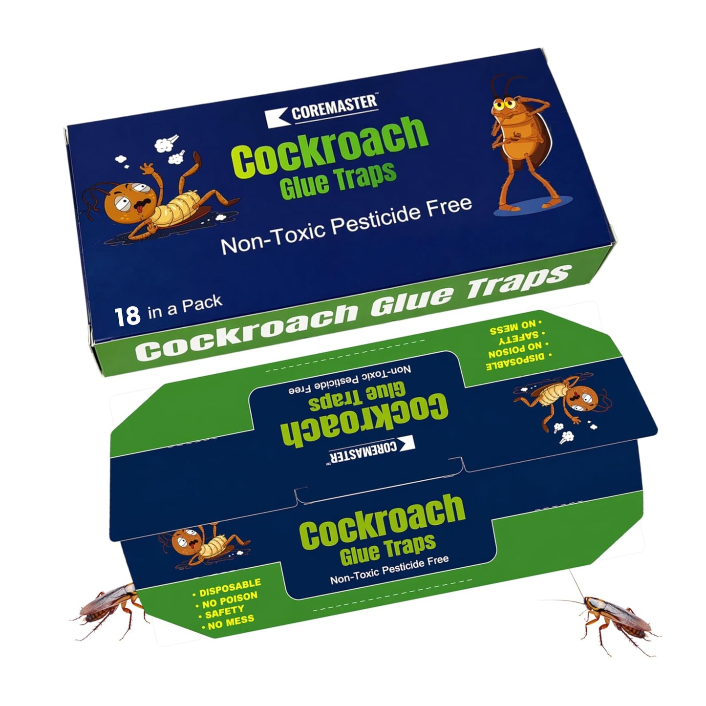 18-Pack Cockroach Glue Trap (Blue)