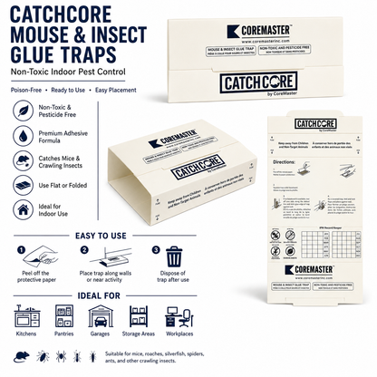 CatchCore Mouse & Insect Glue Traps for Indoor Pest Control