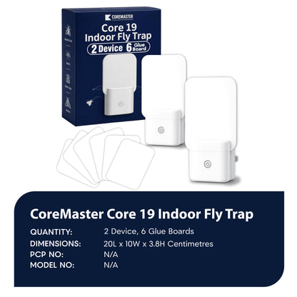 Core 19 indoor fly trap 2 device, 6 Glue Boards