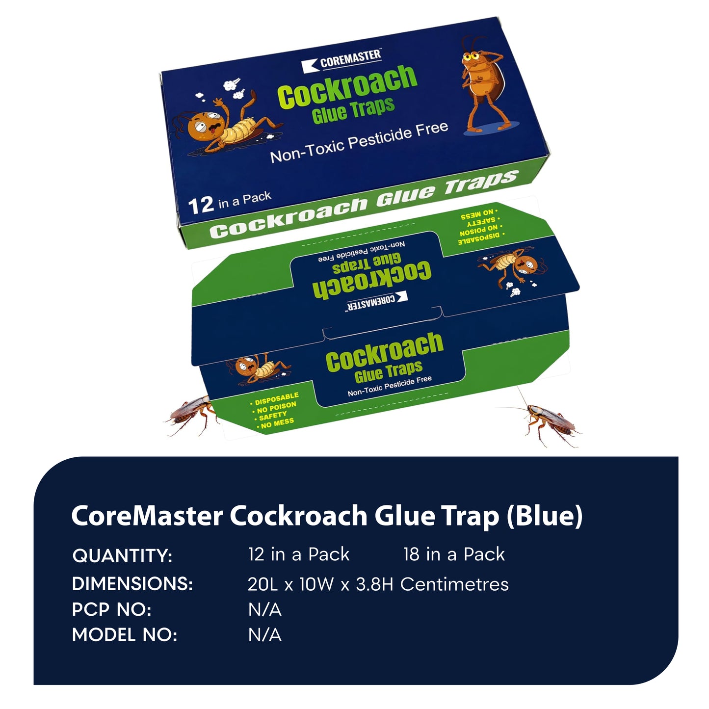 CoreMaster Cockroach Glue Trap (Blue)