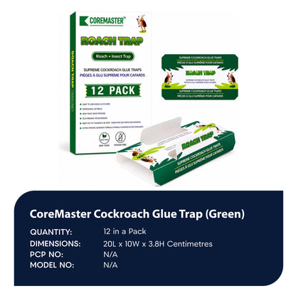 12-Pack Cockroach Glue Trap (Green)