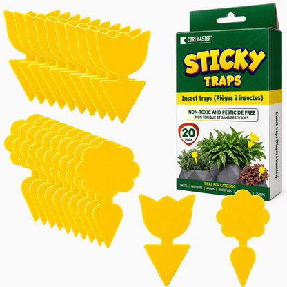 Coremaster Yellow Sticky Gnat Traps for Houseplants - 10, 20 & 36 Pack