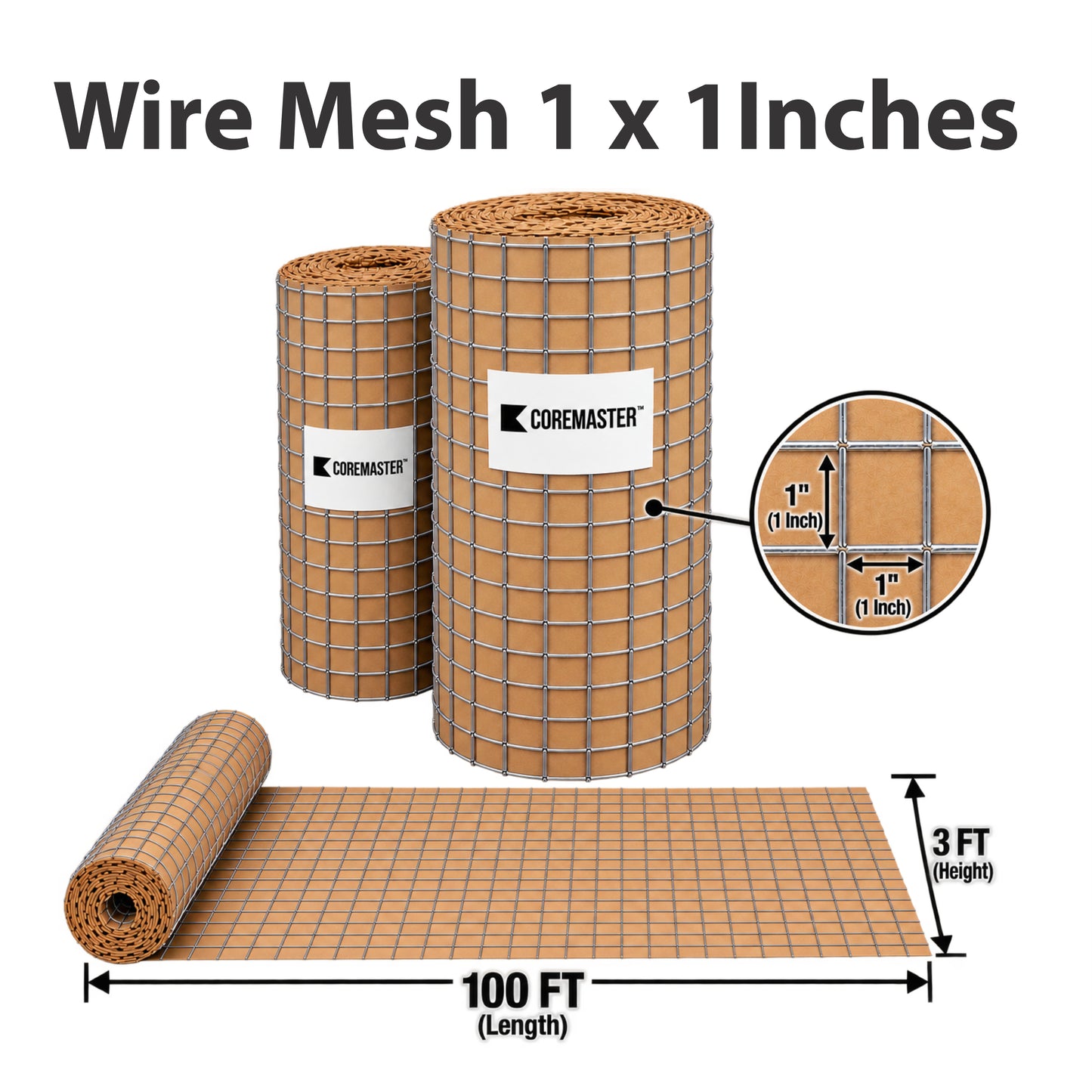 3Ftx100Ft Wire Mesh 1x1 Inches
