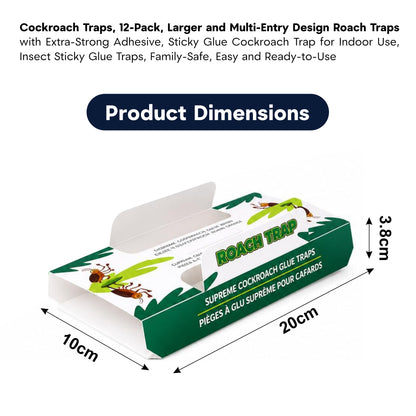 12-Pack Cockroach Glue Trap (Green)