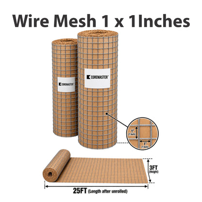3Ftx25Ft Wire Mesh 1x1 Inches