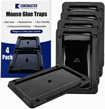 Coremaster Mouse Glue Traps for Indoor Rodent Control - 4 & 12 Pack