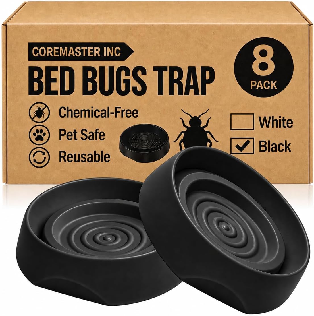 Coremaster Bed Bug Interceptors for Beds & Furniture - Chemical-Free Monitors