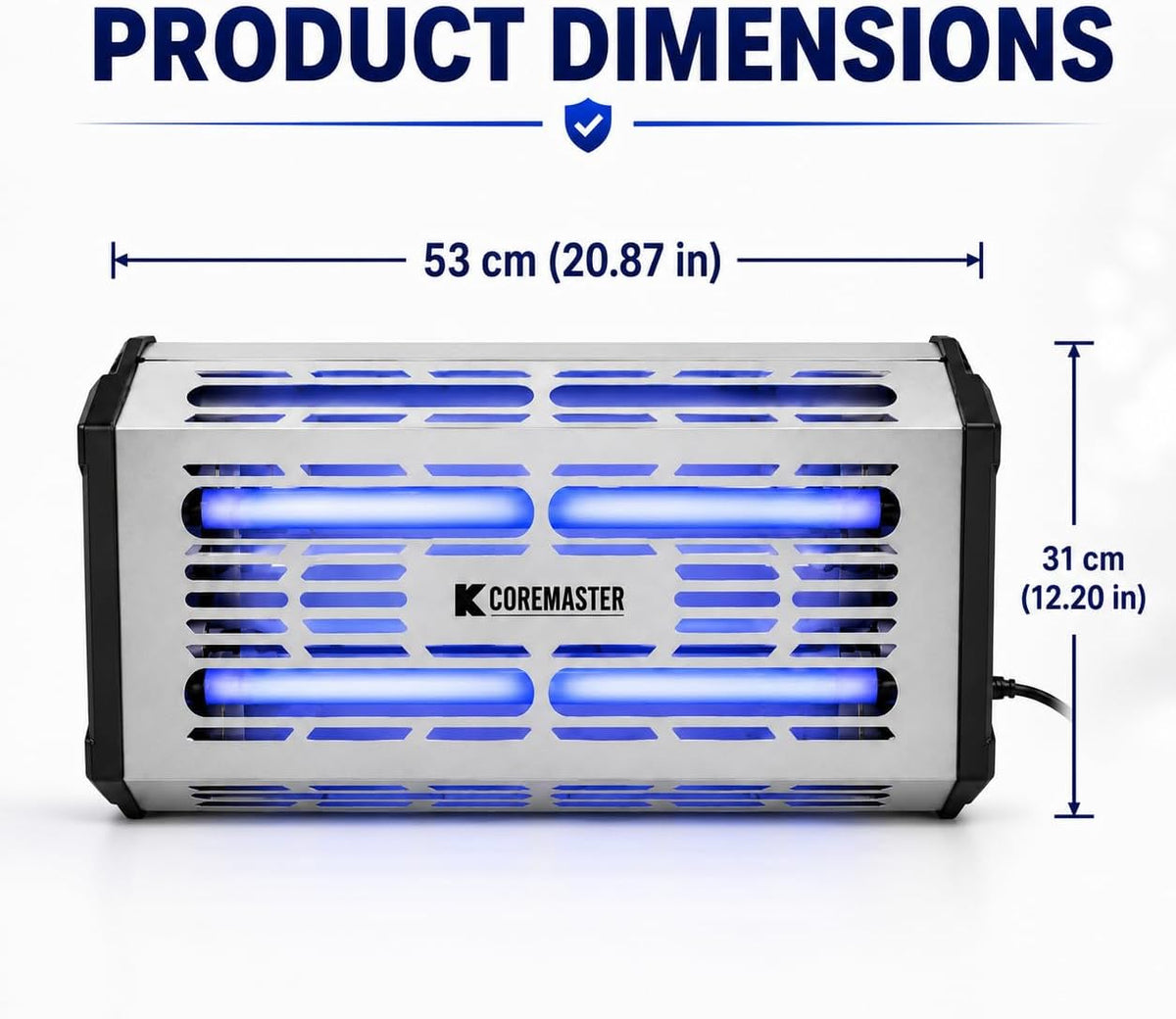 Coremaster S321 Commercial Fly Light Trap – 30W UV Indoor Fly Control with 16.5" x 11.13" Glue Board