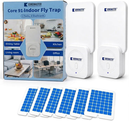 Coremaster Core 91 Indoor Fly Trap – Plug-In UV Light Trap with Glue Boards for Flies, Gnats & Moths