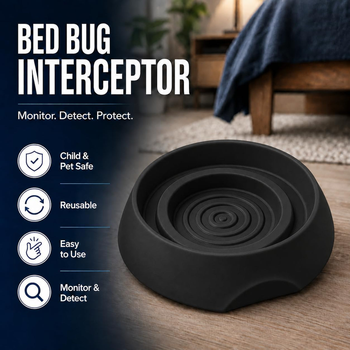 Coremaster Bed Bug Interceptors for Beds & Furniture - Chemical-Free Monitors