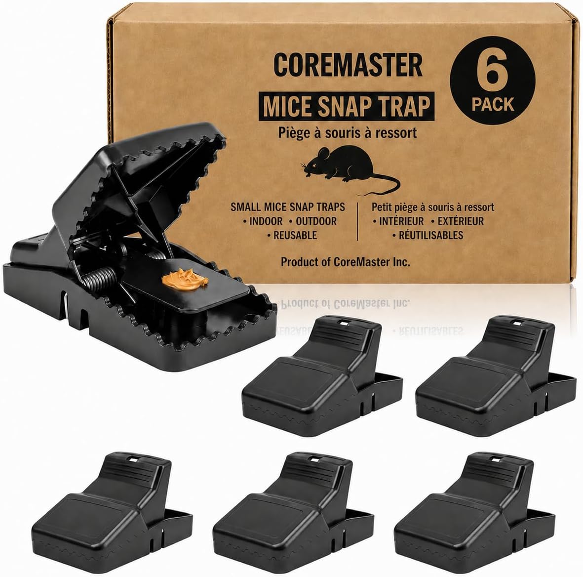 Coremaster Rodent Snap Traps for Rats & Mice - Reusable, No-Touch Release
