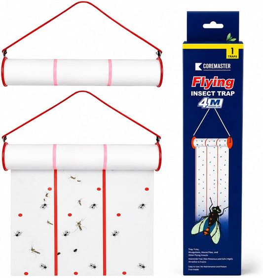 Coremaster Flying Insect Trap, Hanging Glue Roll for Indoor Use