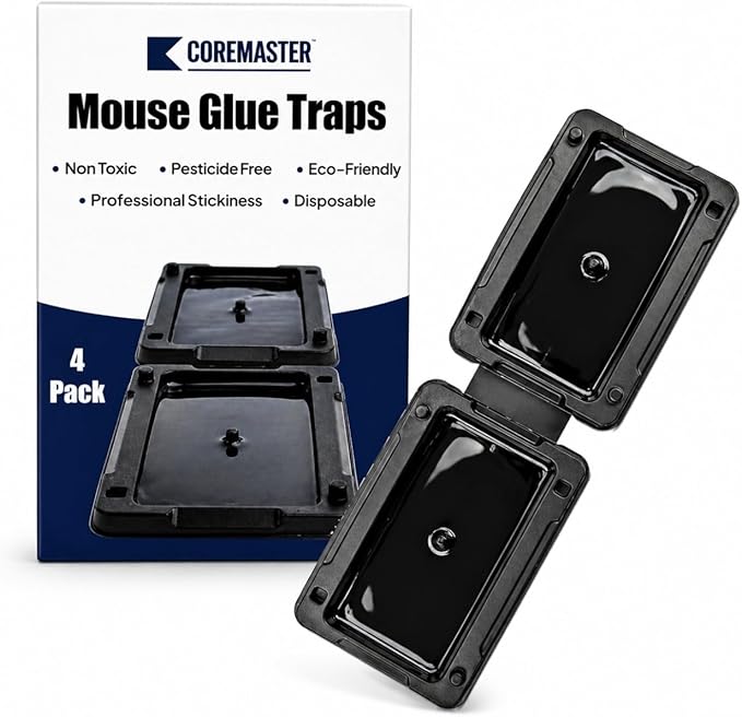 Coremaster Mouse Glue Traps for Indoor Rodent Control - 4 Pack
