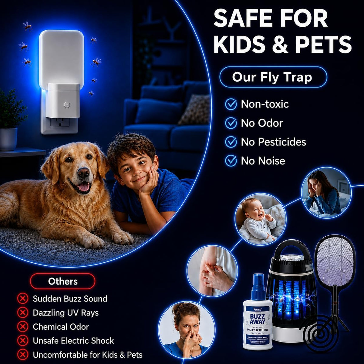 Coremaster Core 19 Indoor Fly Trap – Plug-In UV Light Trap with Glue Boards for Flies, Gnats & Moths