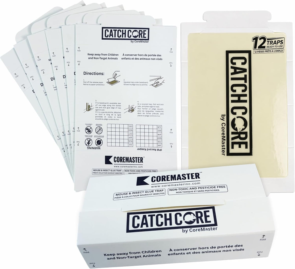CatchCore Mouse & Insect Glue Traps - Indoor Pest Control, 6 to 72 Pack