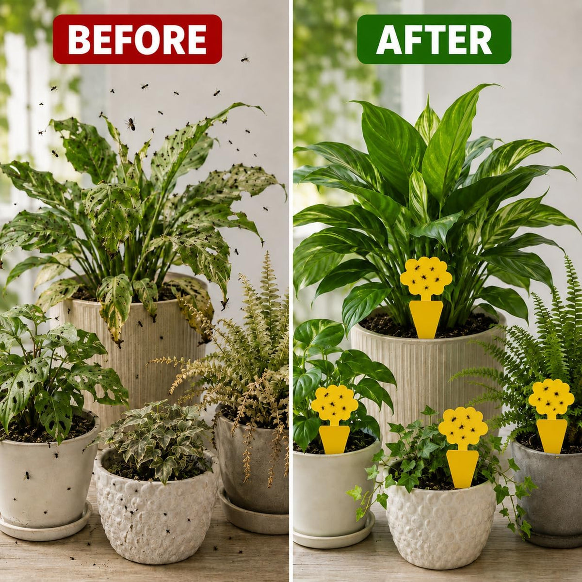 Coremaster Yellow Sticky Gnat Traps for Houseplants - 10, 20 & 36 Pack