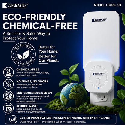 Coremaster Core 91 Indoor Fly Trap – Plug-In UV Light Trap with Glue Boards for Flies, Gnats & Moths
