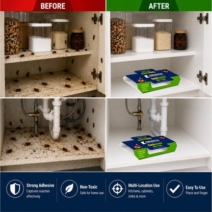 Coremaster Blue Cockroach Glue Traps for Indoor Use - 12 & 18 Pack