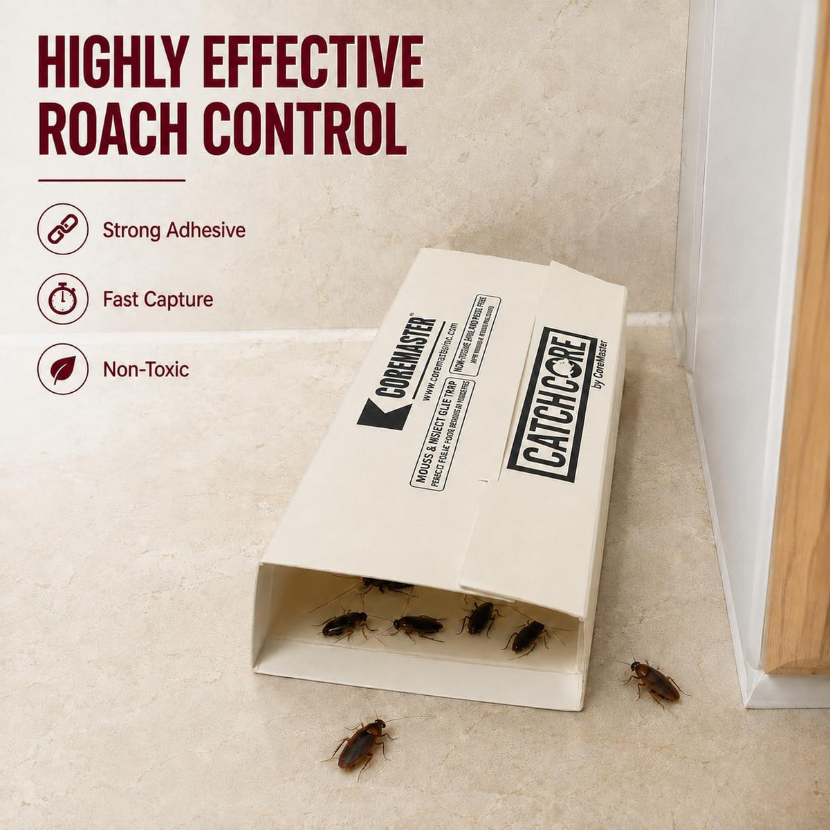 CatchCore Mouse & Insect Glue Traps - Indoor Pest Control, 6 to 72 Pack