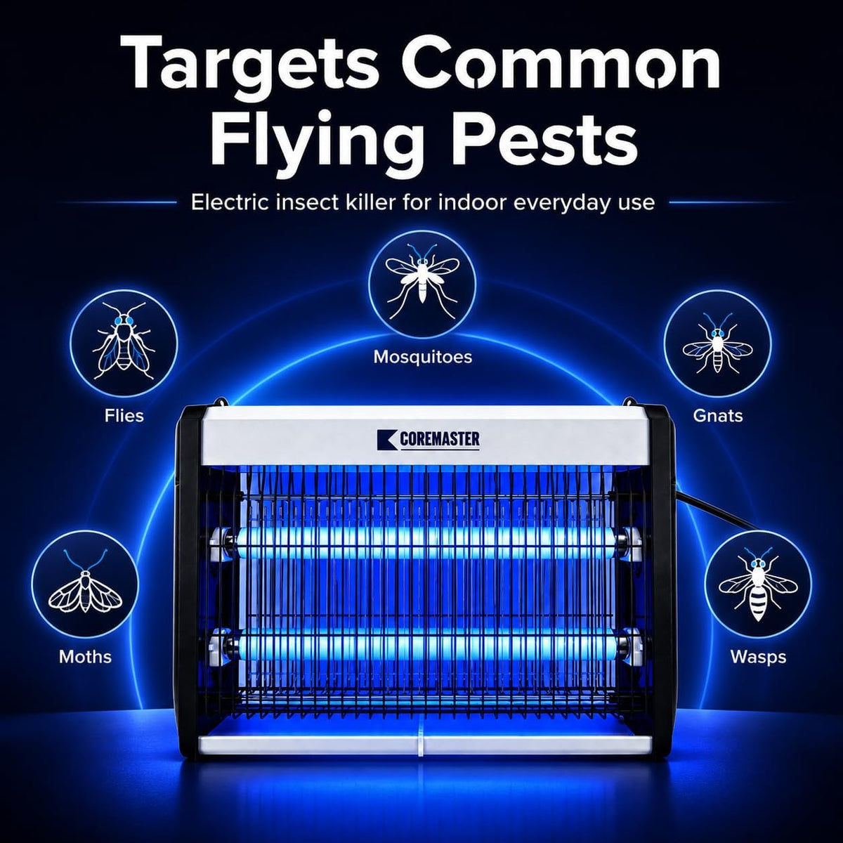 Coremaster Core 214 Indoor Insect Killer – 20W Bug Zapper for Flies, Mosquitoes, Gnats & Moths
