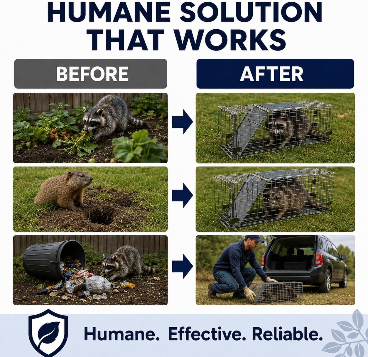 Humane Live Animal Trap for Squirrels, Skunk, Rats & Chipmunks