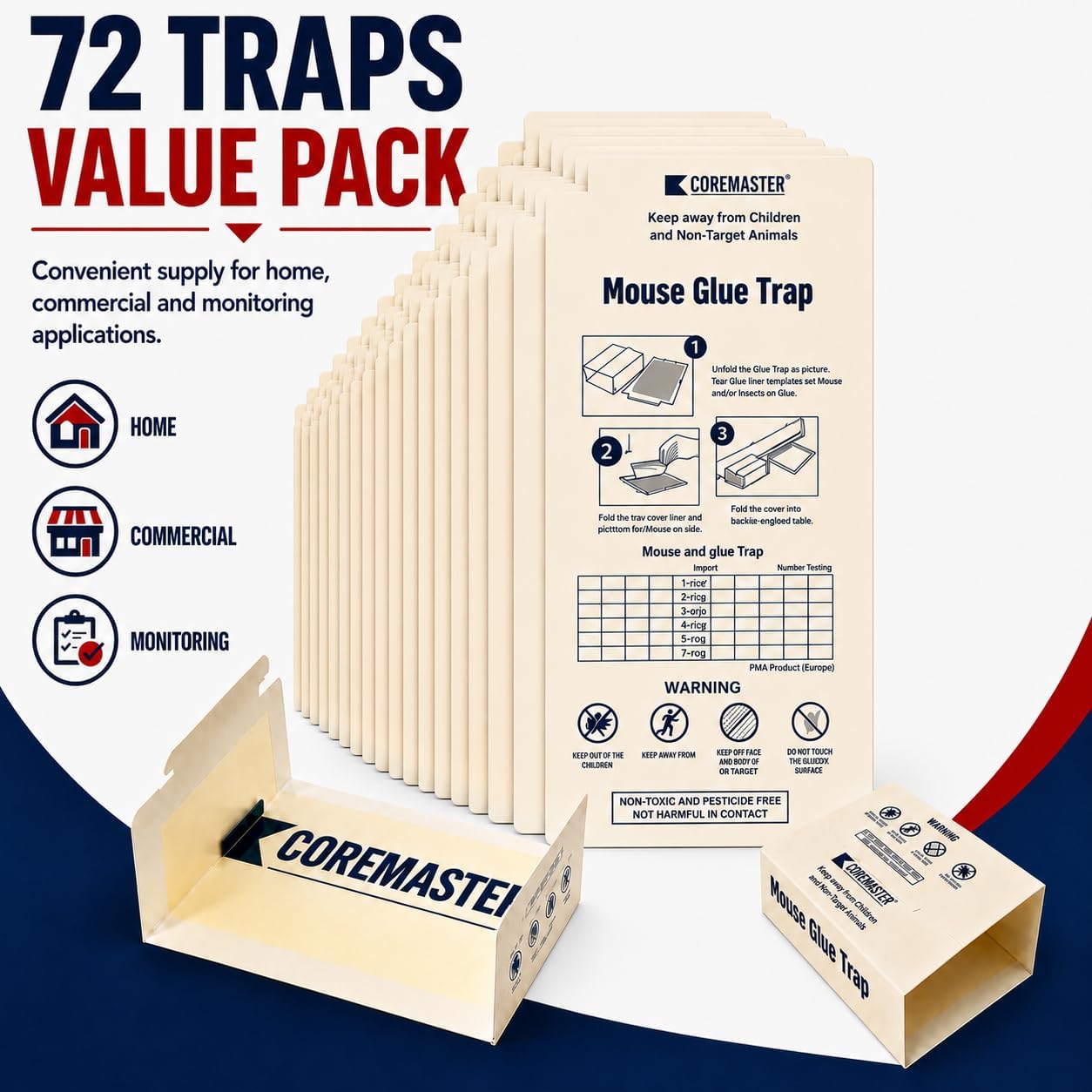 72 Pack Mouse & Insect Glue Traps – Indoor Pest Control