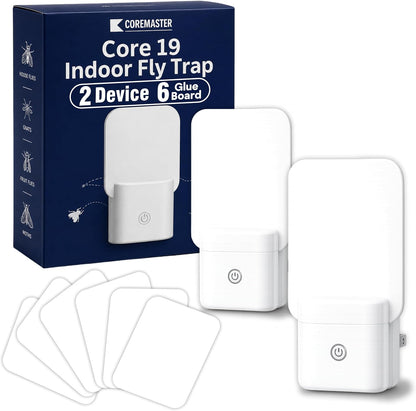 Coremaster Core 19 Indoor Fly Trap – Plug-In UV Light Trap with Glue Boards for Flies, Gnats & Moths