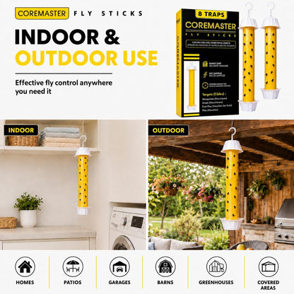 Hanging Yellow Fly Traps (8Pack) Fly Catcher for Flying Insects