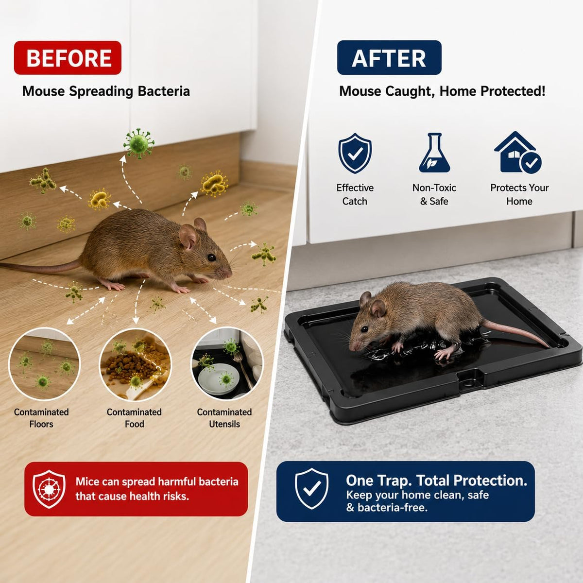 Coremaster Mouse Glue Traps for Indoor Rodent Control - 4 & 12 Pack