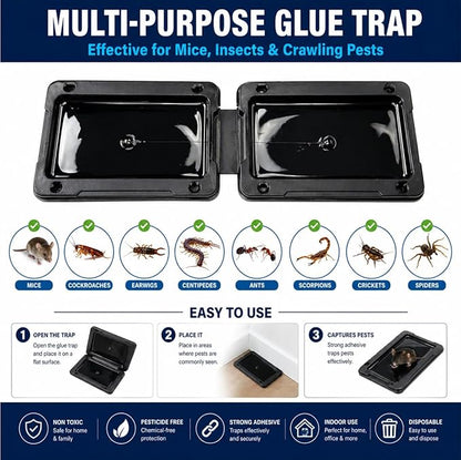 Coremaster Mouse Glue Traps for Indoor Rodent Control - 4 Pack