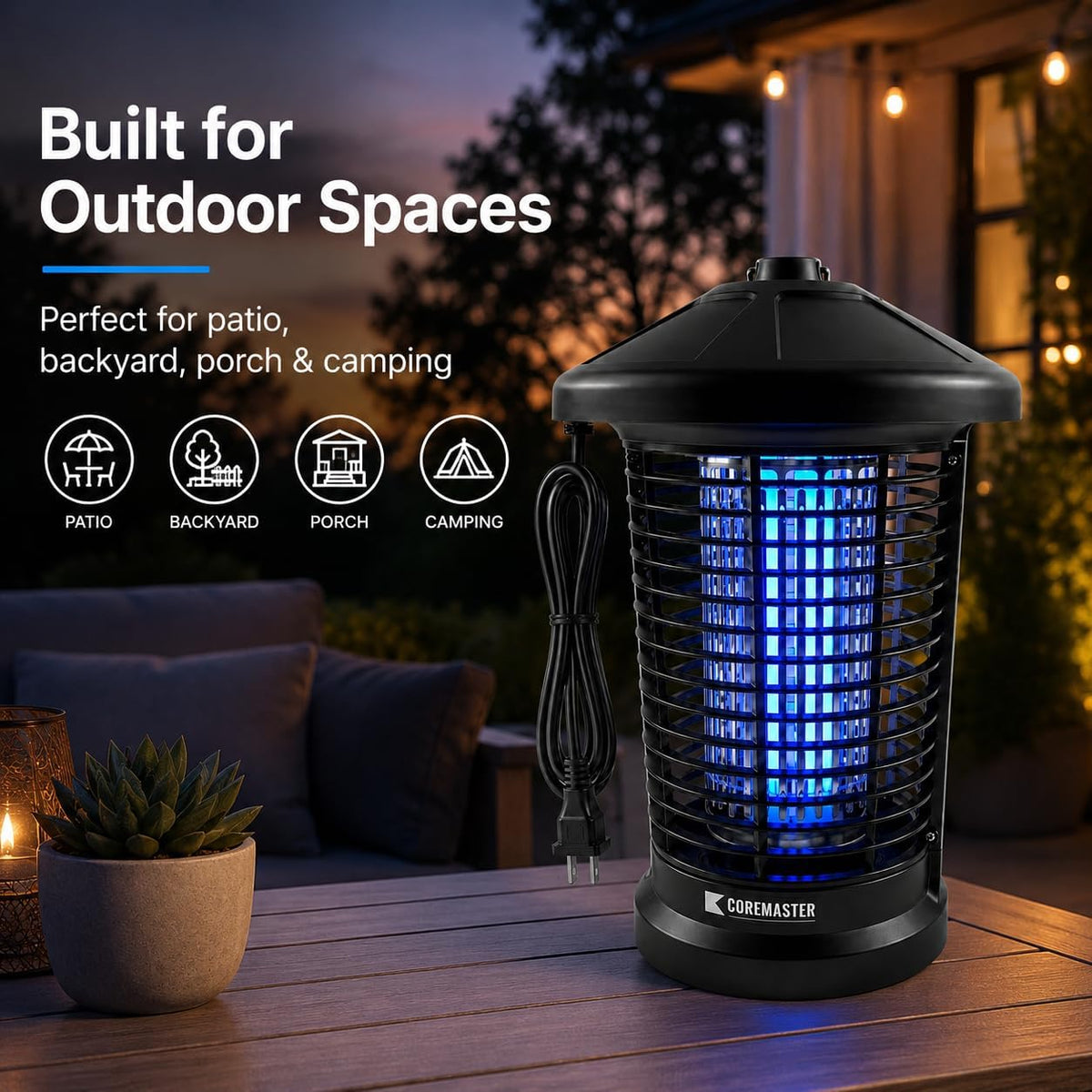 Coremaster Core 506 Outdoor Insect Killer – 18W LED Bug Zapper for Patio, Garden & Backyard