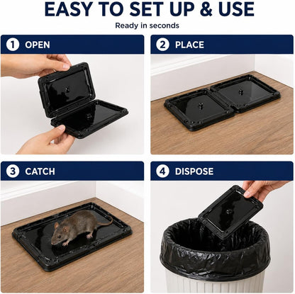 Coremaster Mouse Glue Traps for Indoor Rodent Control - 4 & 12 Pack