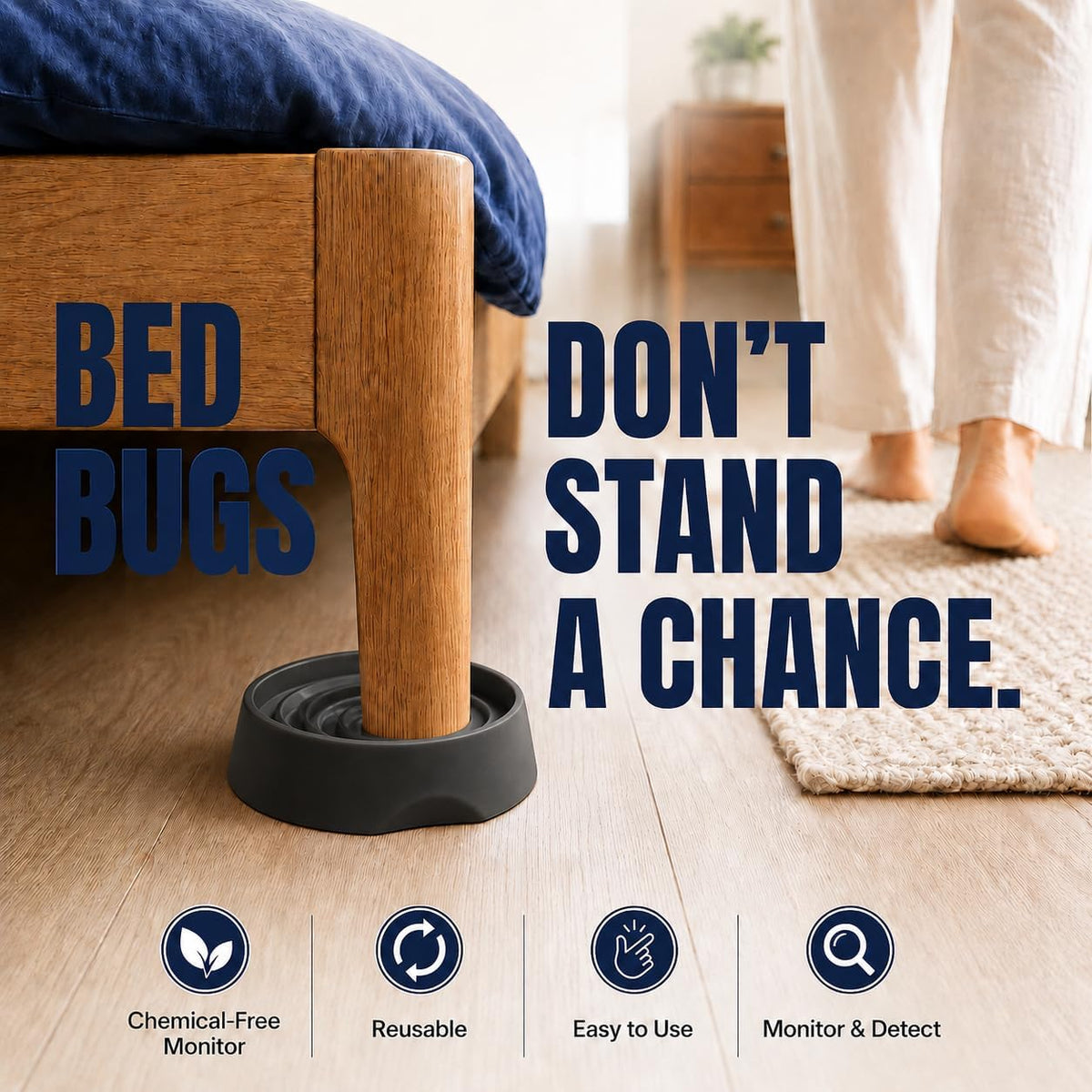 Coremaster Bed Bug Interceptors for Beds & Furniture - Chemical-Free Monitors