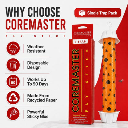 Hanging Red Fly Trap(1Pack) Sticky Catcher for Flying Insects