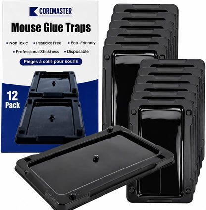 Coremaster Mouse Glue Traps for Indoor Rodent Control - 4 & 12 Pack