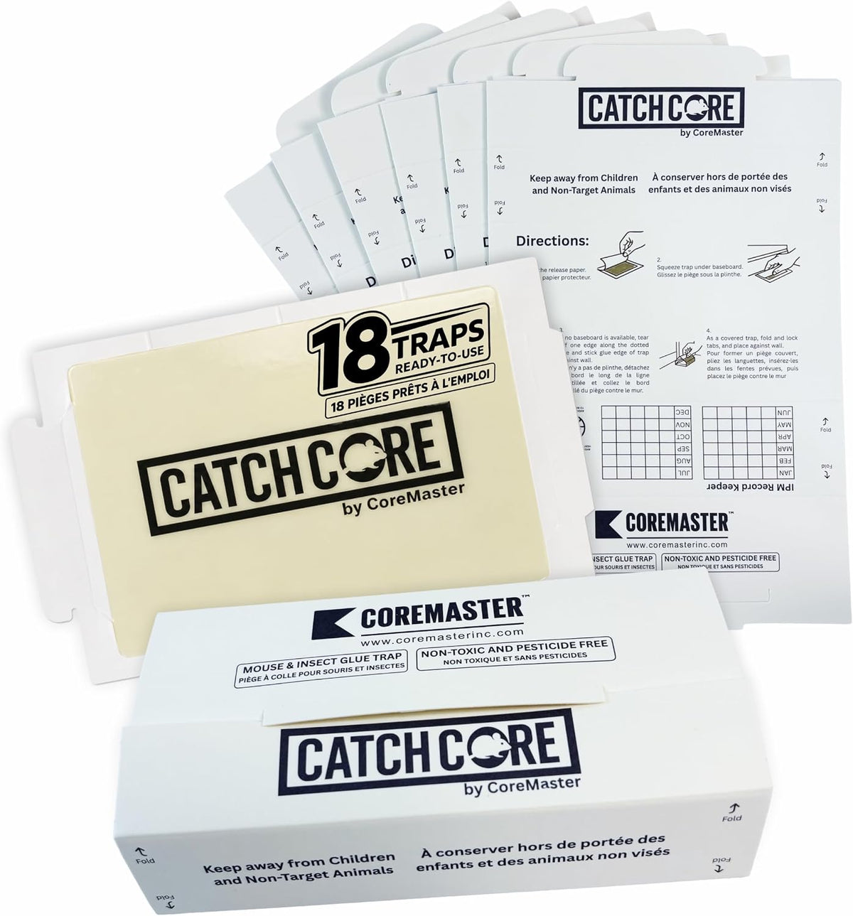 CatchCore Mouse & Insect Glue Traps - Indoor Pest Control, 6 to 72 Pack