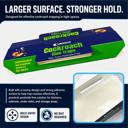Coremaster Blue Cockroach Glue Traps for Indoor Use - 12 & 18 Pack