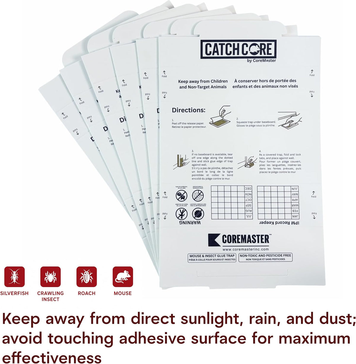 CatchCore Mouse & Insect Glue Traps - Indoor Pest Control, 6 to 72 Pack