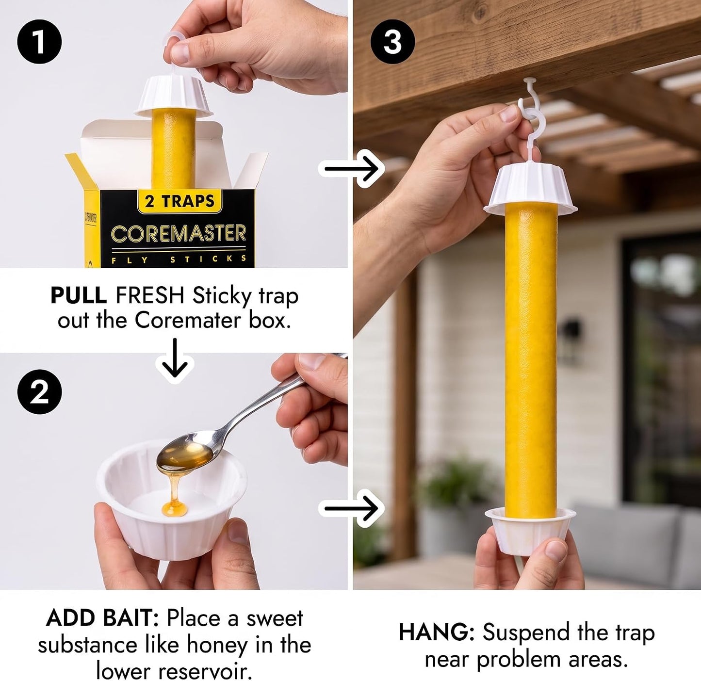 Hanging Yellow Fly Traps (8Pack) Fly Catcher for Flying Insects