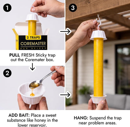 Hanging Yellow Fly Traps (8Pack) Fly Catcher for Flying Insects
