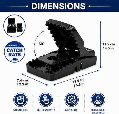 Coremaster Rodent Snap Traps for Rats & Mice - Reusable, No-Touch Release