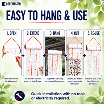Coremaster Flying Insect Trap - Disposable Hanging Trap for Flies, Moths & Gnats