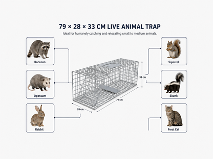 Coremaster Humane Live Animal Trap - Foldable Galvanized Steel Cage